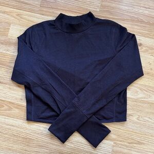 Plum Fleece Lined Mockneck - size M
